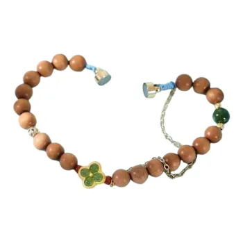 Click India Laoshan Sandalwood Incense Good Luck Beaded Bracelet, Collectible For Carving And Display Bracelets Women's