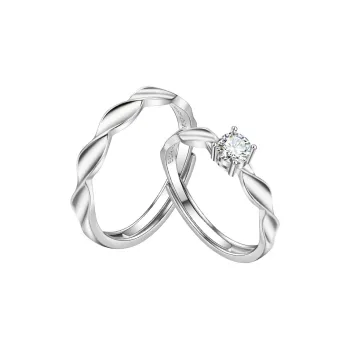DAISY BEAUTY S999 Fine Silver Couple Rings Unisex