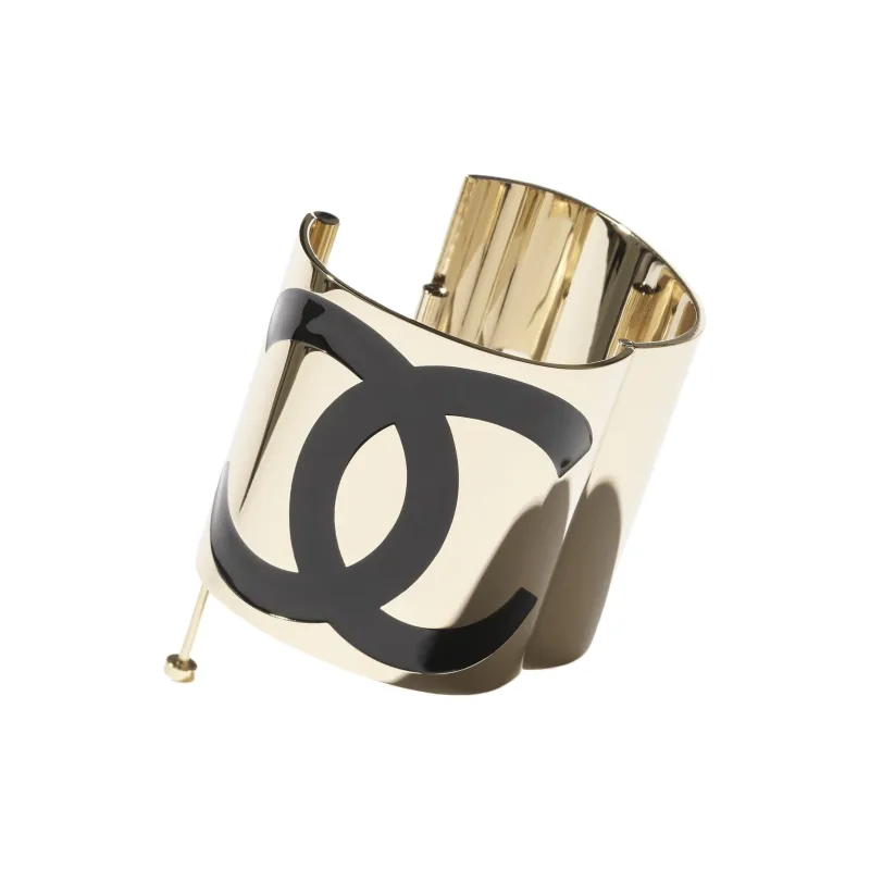 CHANEL Metal Resin Bangles Women's Gold-2