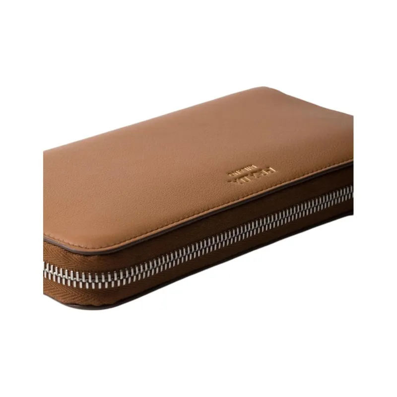 PRADA Leather Wallet Unisex Caramel-3