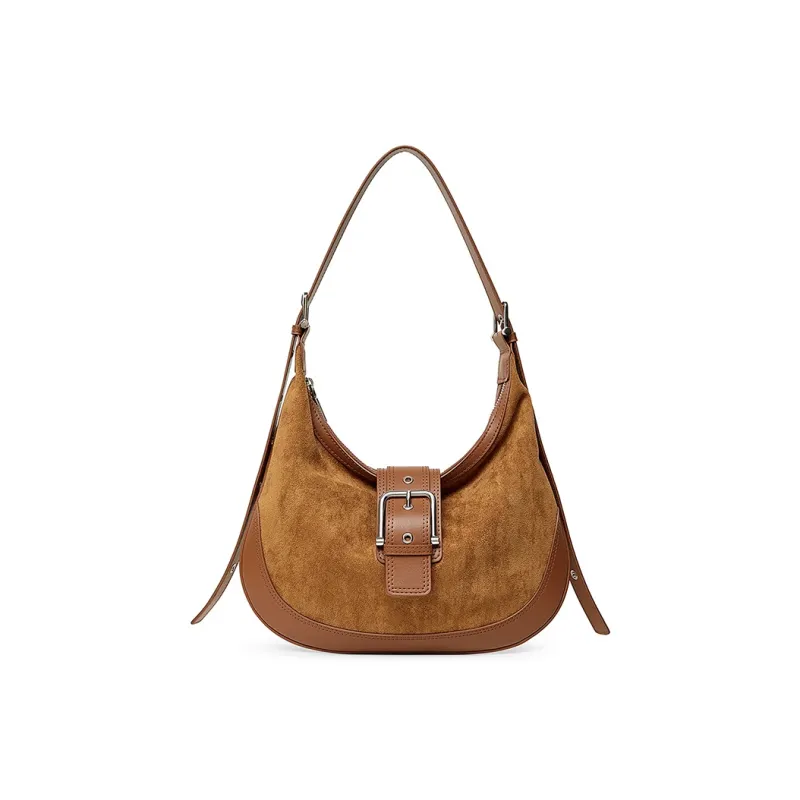 Teenmix Cow Leather Shoulder Bag Tubas Women's Coffee/Caramel-0