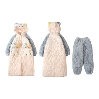 CAIHENGTONG Pajama Set Women's Apricot Blue