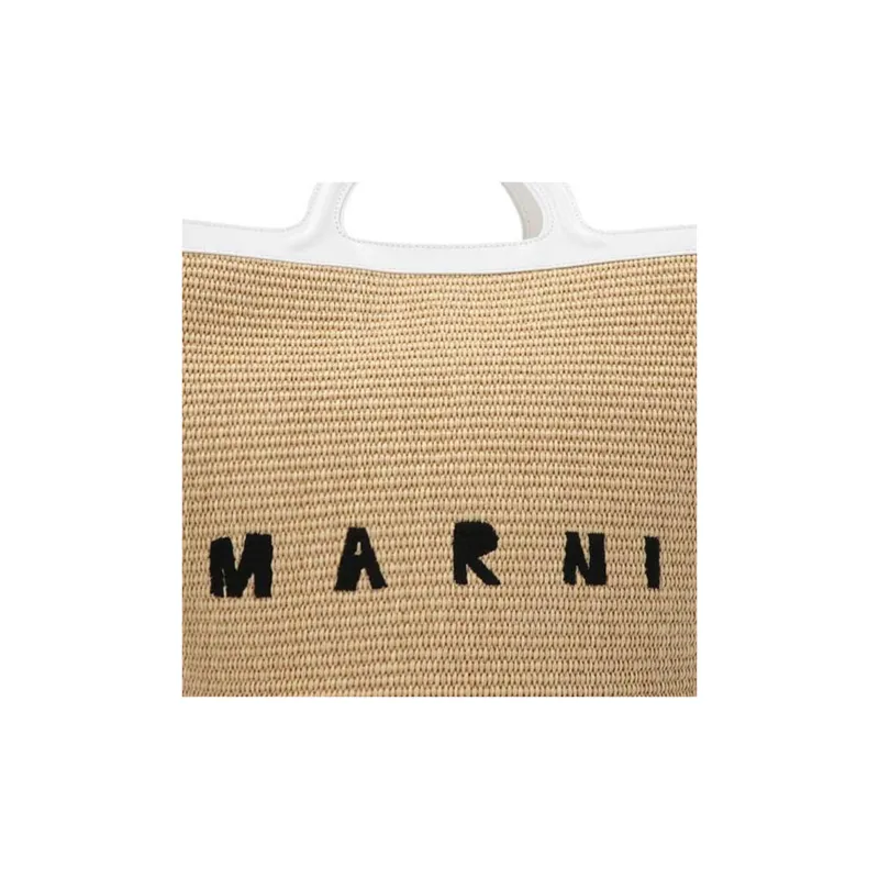 MARNI Logo Detailed Top Handle Tote Bag-2