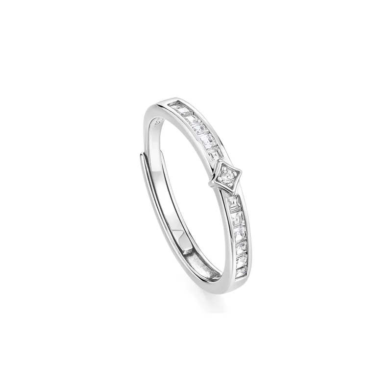 I Do&Co. 925 Sterling Silver Zirconia Rings Unisex-3
