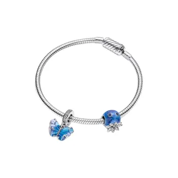 Pandora 925 Sterling Silver Glass Cubic Zirconia Bracelets Women's Silver