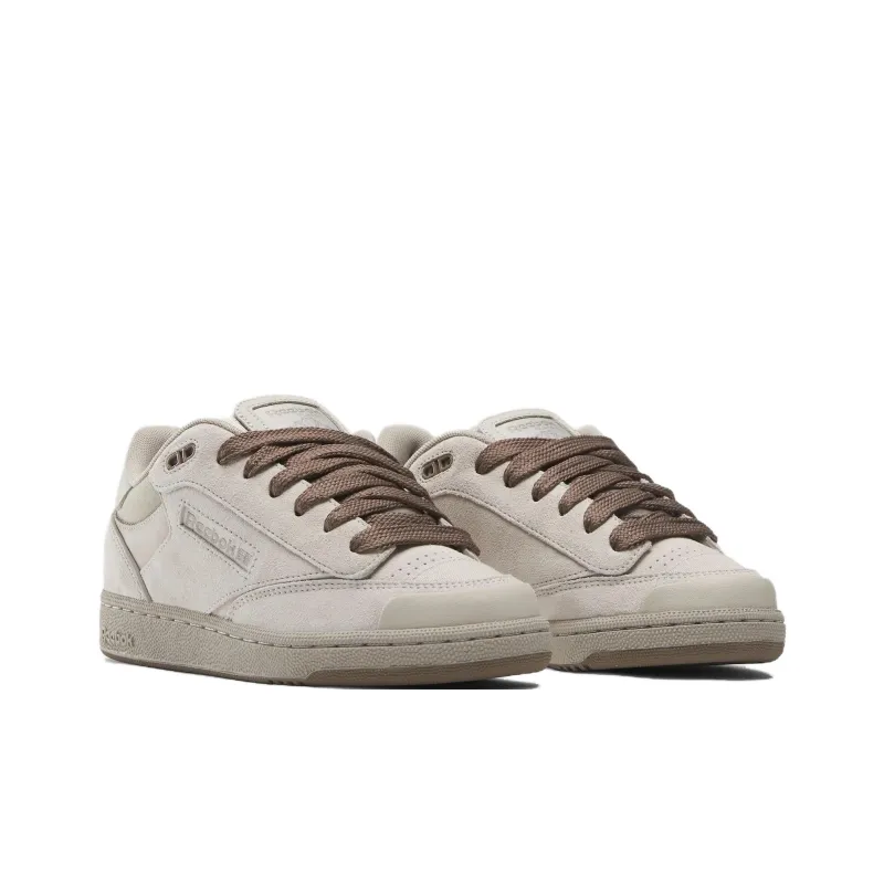 Reebok Club C Anti-Slip Wear-Resistant Low-Top Skateboard Shoes Women's Gray White-2