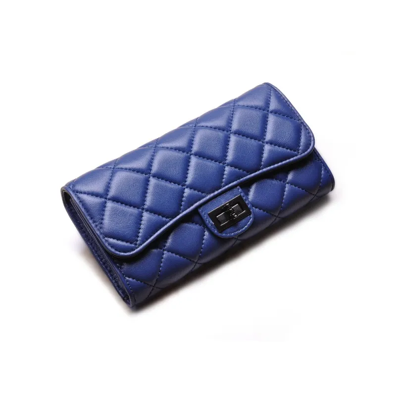 DIFENISE Top Grain Sheepskin Money Clip Handheld Cell Phone Card Holder Wallet Regular Women's Multicolor-1
