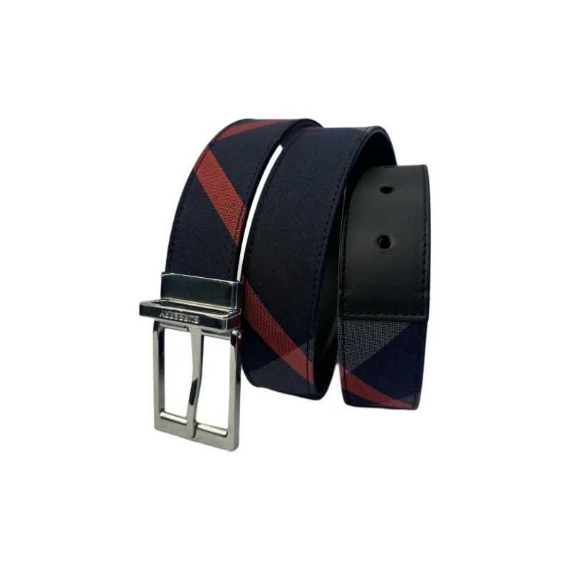 Burberry Cow Leather Belts Men's Dark Blue Width 3.5CM-2
