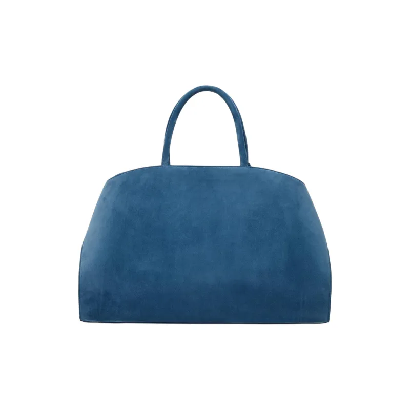 FERRAGAMO Suede Shoulder Bag Crossbody Bag Handbag Medium Size Women's Water Duck Blue-3