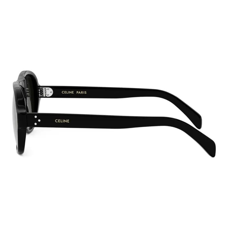 CELINE Acetate Oval Sunglasses Men's Black-2