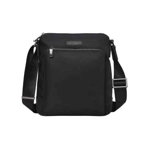 Hush Puppies Fabric Crossbody Bag Shoulder Bag Medium Size Men's Black