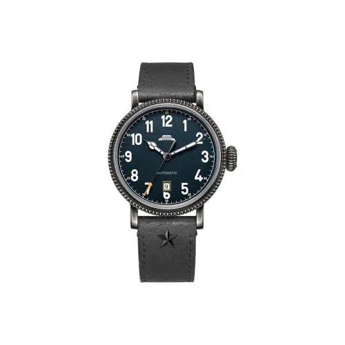 Beijing Fork Series Automatic Mechanical Movement Genuine Leather Strap Watch Men's Watches Gray Dial