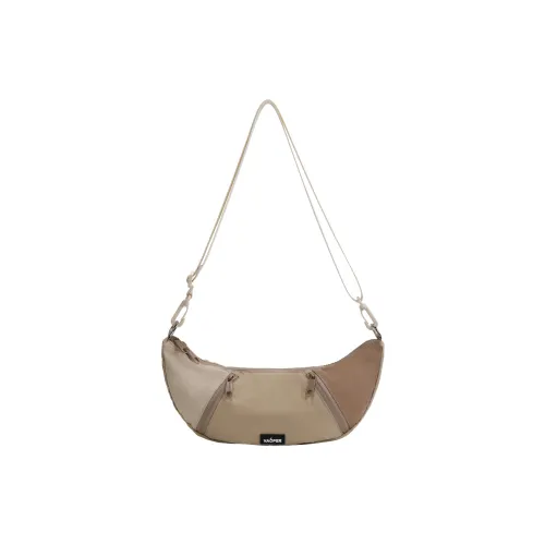 VAOPER Nylon Shoulder Bag Crossbody Bag Dumpling Bag Women's Khaki/Purple/Black
