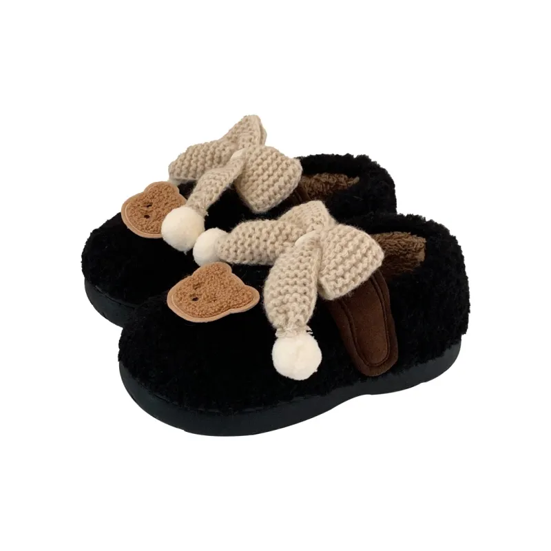 Thin Strips Cotton Slippers Women's Khaki-10