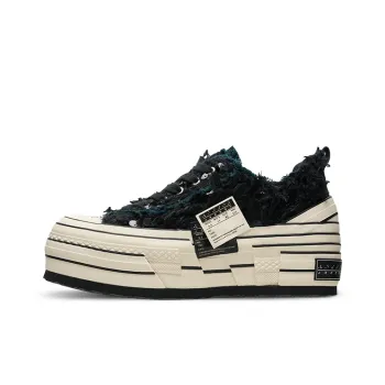 VESSEL Wear Resistant Height Increasing Low Top Canvas Shoes Unisex Black