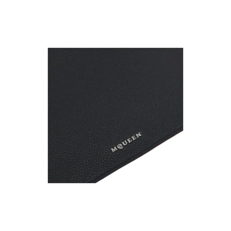 Alexander McQueen Calfskin Coin Purse Large Size Men's Black-4