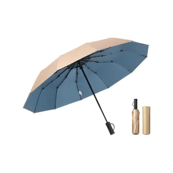 Mamoru Three Fold Automatic Umbrella Windproof Sun Umbrella Plus Size Foldable Dual Use For Sunny And Rainy Days
