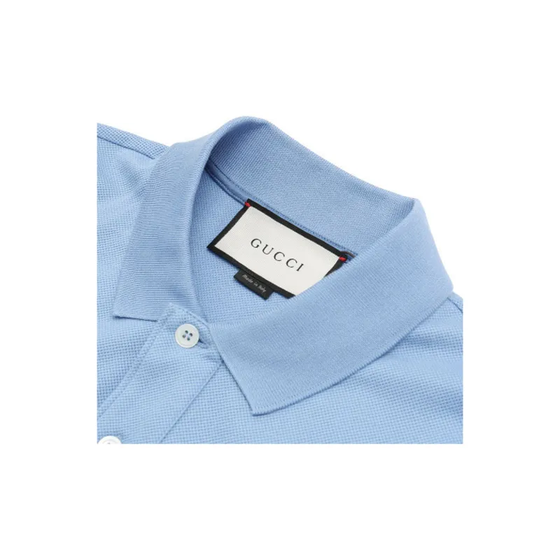 GUCCI Polo Shirt Men's Light Blue-2