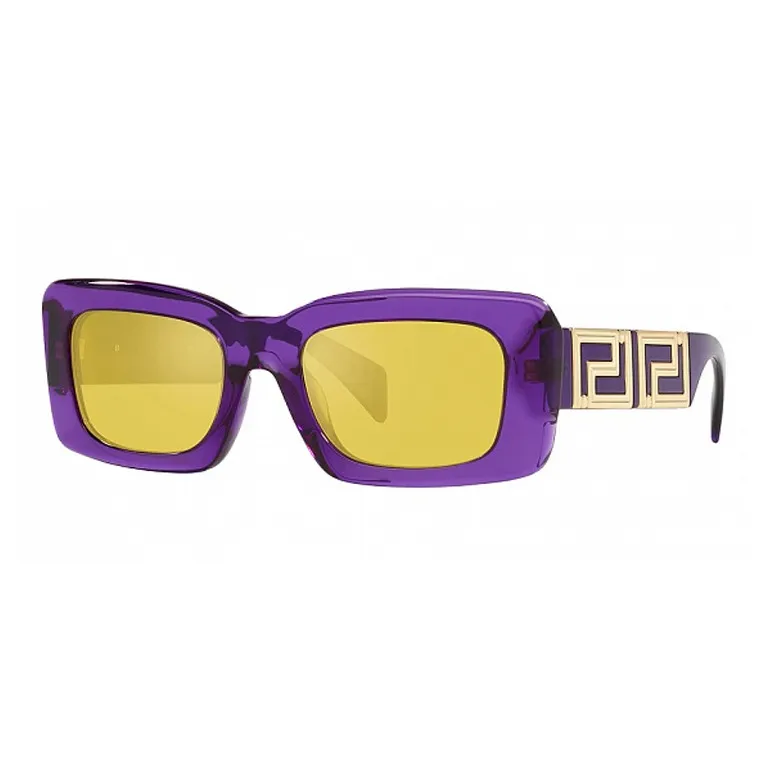 VERSACE Acetate Rectangular Sunglasses Men's Purple-0