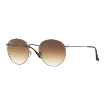 RayBan Metal Round Sunglasses Men's Brown