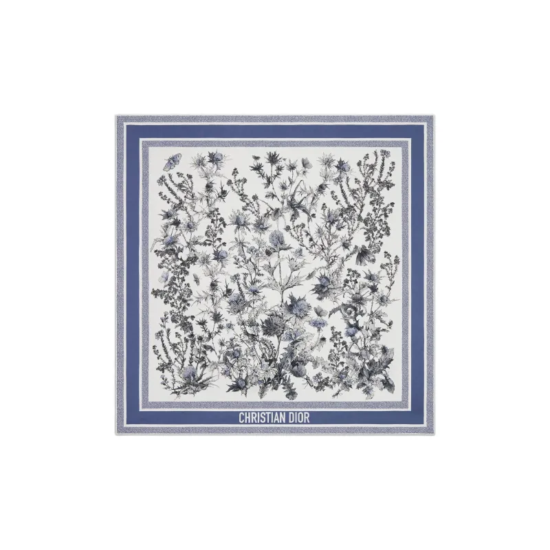 DIOR Silk Silk Scarves Women's Blue-0