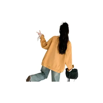 SECFLY OFFICIAL Denim Jacket Women's Washable Yellow