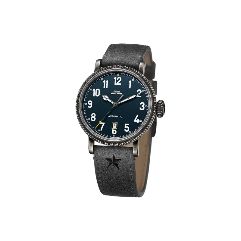 Beijing Fork Series Automatic Mechanical Movement Genuine Leather Strap Watch Men's Watches Gray Dial-2
