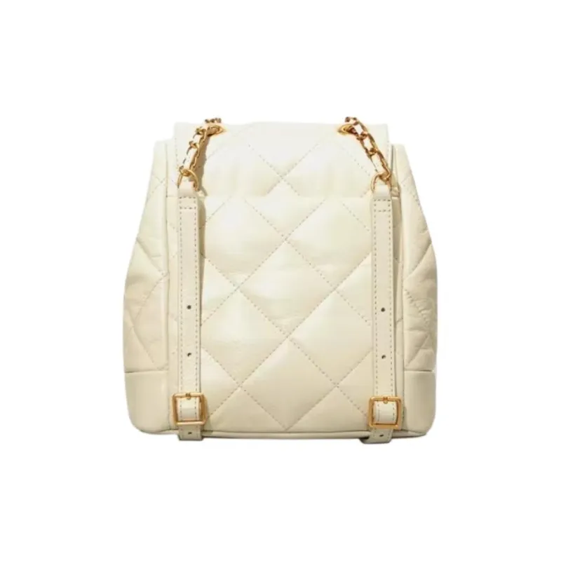 Brother Is Really Good Cow Leather Backpack Medium Size Women's White/Black-1