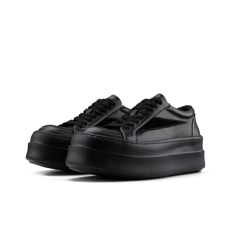 HANQIAORIJI The Abyss Series Low Top Skateboard Shoes Unisex Black-3