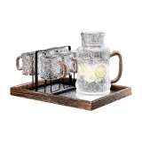Begonia Braided Kettle+6 Braided Cups+Stand+Window Flower Plate