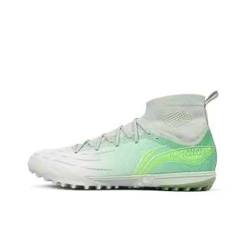 LiNing TF Rubber Broken Studs Artificial Ground Cushioning Anti Slip And Wear Resistant Soccer Shoes Men's White Green