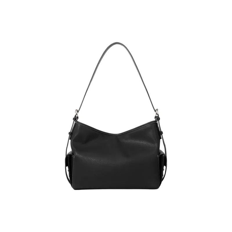 ROBERTA DI CAMERINO Cow Leather Crossbody Bag, Shoulder Bag Regular Women's Classic Black/Vintage Brown-2