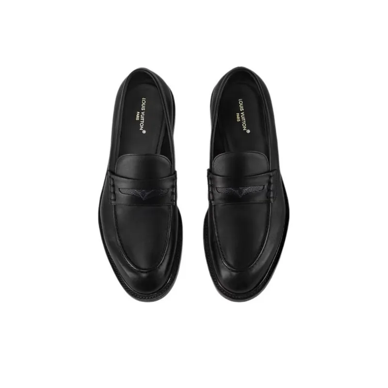LOUIS VUITTON Fle Loafers Men's Black-2