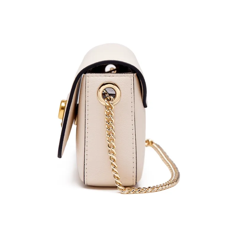 Montagut Cow Leather Small Square Bag Shoulder Bag, Crossbody Bag Regular Women's Black/White/Mustard Green-7