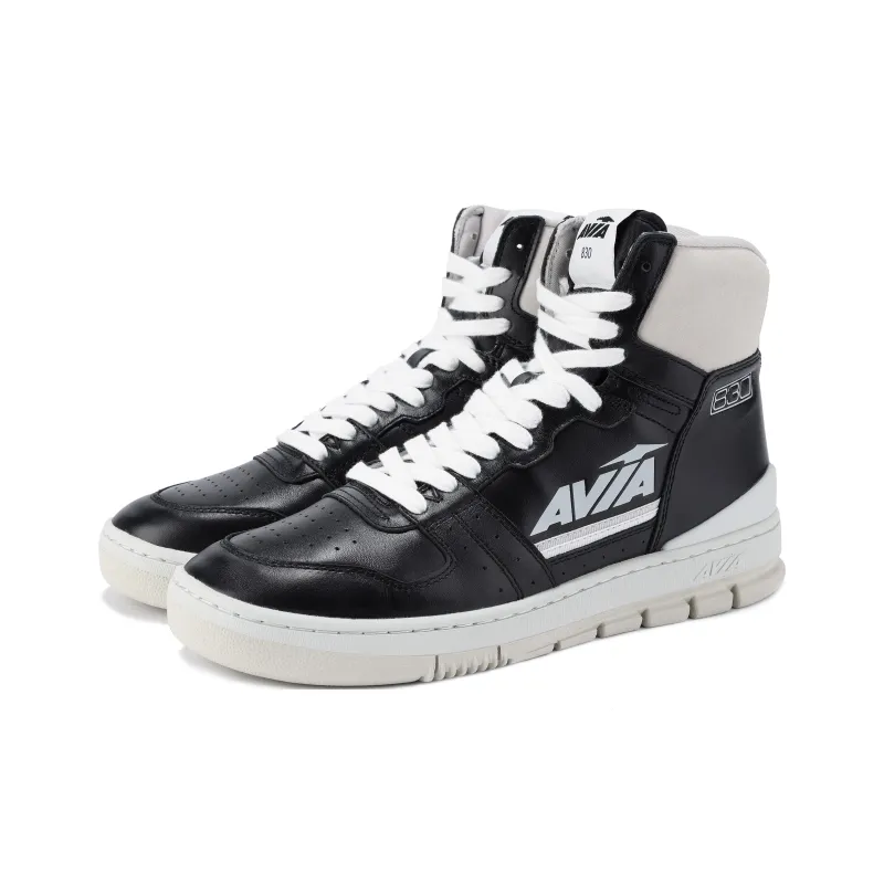 AVIA 830 Series Wear-Resistant High-Top Vintage Basketball Shoes Men's Black White-2