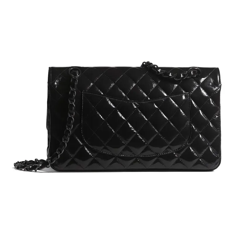 CHANEL So BlackClassic Flap CF Seam Calfskin Shoulder Bag, Crossbody Bag Medium Size Women's Black-1