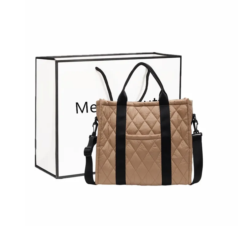 Fitchell Canvas Canvas Bag Crossbody Puffer Jacket Handbag Shoulder Bag Women's Black/Green/White/Khaki-8