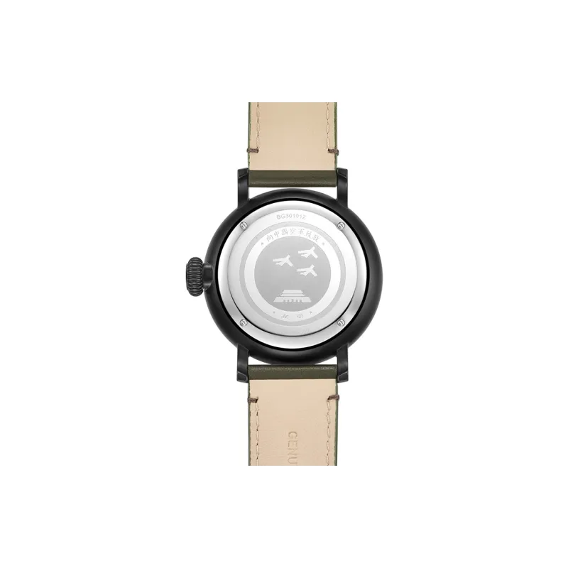 Beijing Fork Series Automatic Mechanical Movement Genuine Leather Strap Watch Men's Watches Gray Dial-9