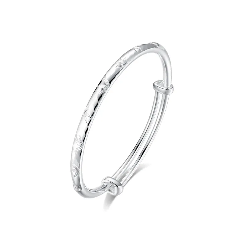 Heart Grass 999 Fine Silver Bangles Women's-0