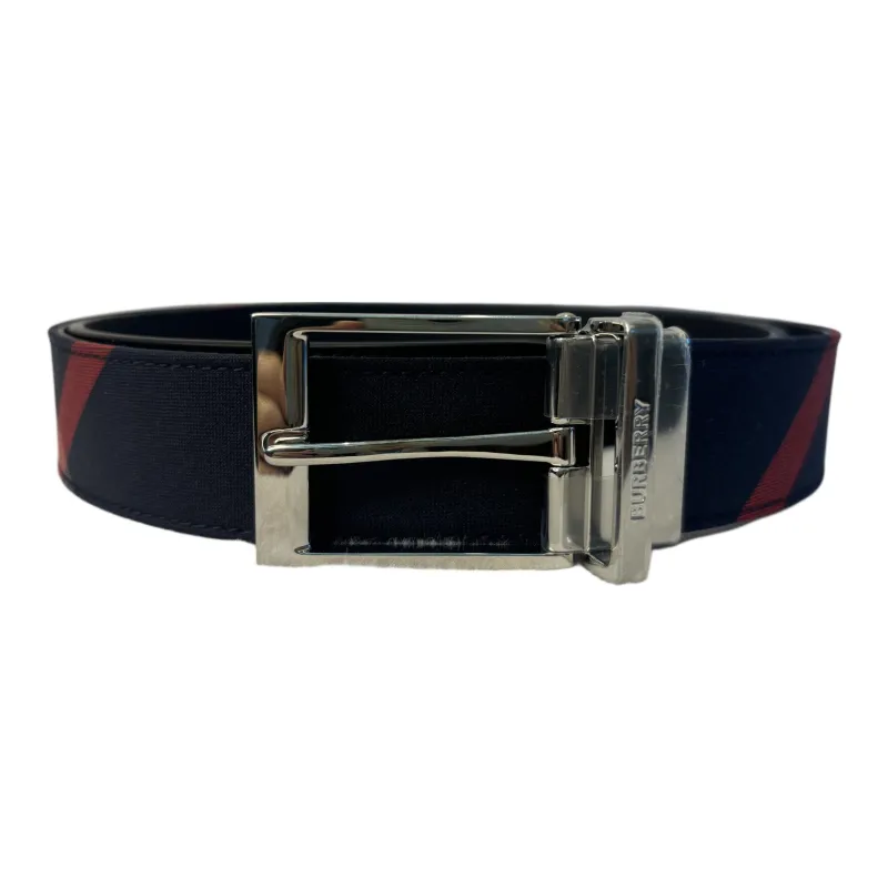 Burberry Cow Leather Belts Men's Dark Blue Width 3.5CM-1
