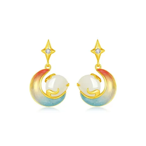 CHIEMOT Chalcedony Stud Earrings Women's