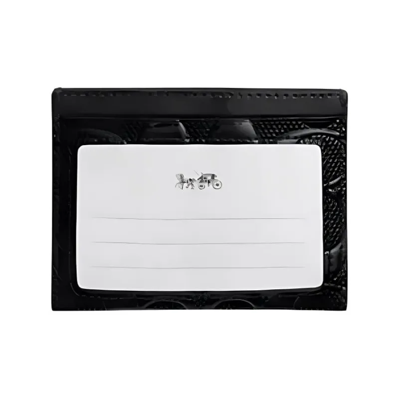 COACH Patent Leather Card Holder Mini Women's Black-2