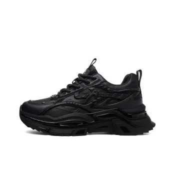 JEEP SPIRIT Anti Slip Wear Resistant Impact Resistant Height Increasing Low Top Chunky Sneakers Men's Graphite Black
