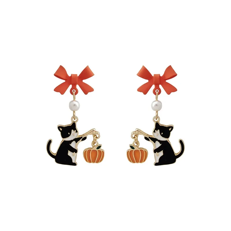 QIANFANGDAHUANGYE S925 Silver Earrings Women's Black White-0