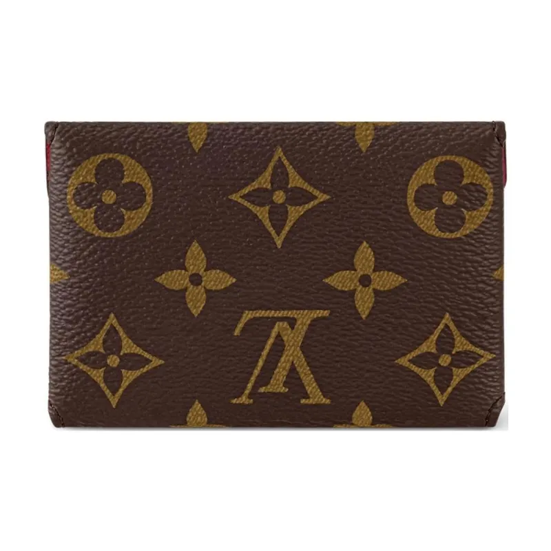 LOUIS VUITTON Kirigami Coated Canvas Coated Canvas Card Holder Women's Dark Red & Brown-2