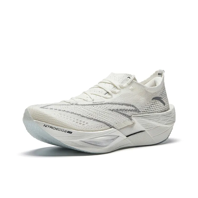 Anta C202 6.0 PRO Anti-Slip Wear-Resistant Low-Top Marathon Running Shoes Men's White Gray-1