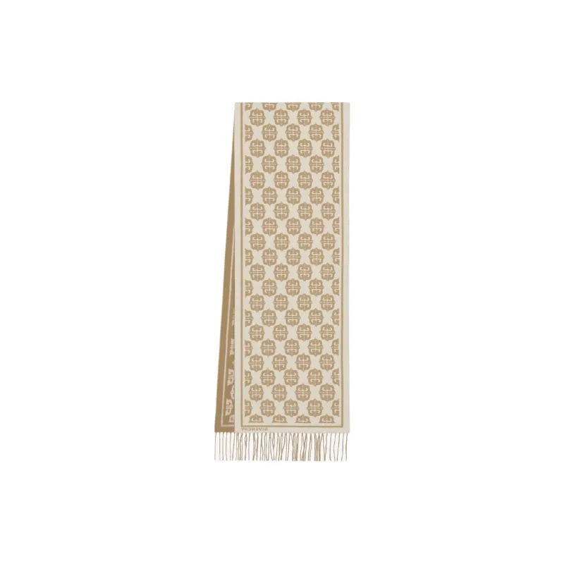 GIVENCHY Wool Knit Scarves Women's Floating Stone Beige-1