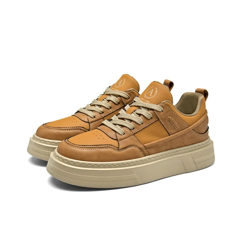AOKANG Air Force One Series Skateboard Shoes Men Low Top Yellow Brown, Red Brown-1