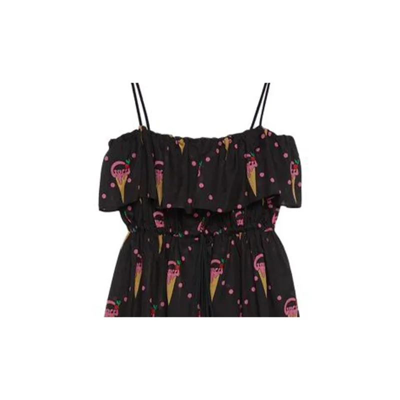 GUCCI Slip Dresses Women's Black-3