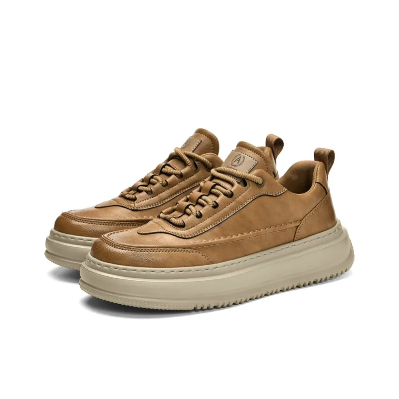 AOKANG Air Force One Series Skateboard Shoes Men Low Top Black, Yellow Brown-7